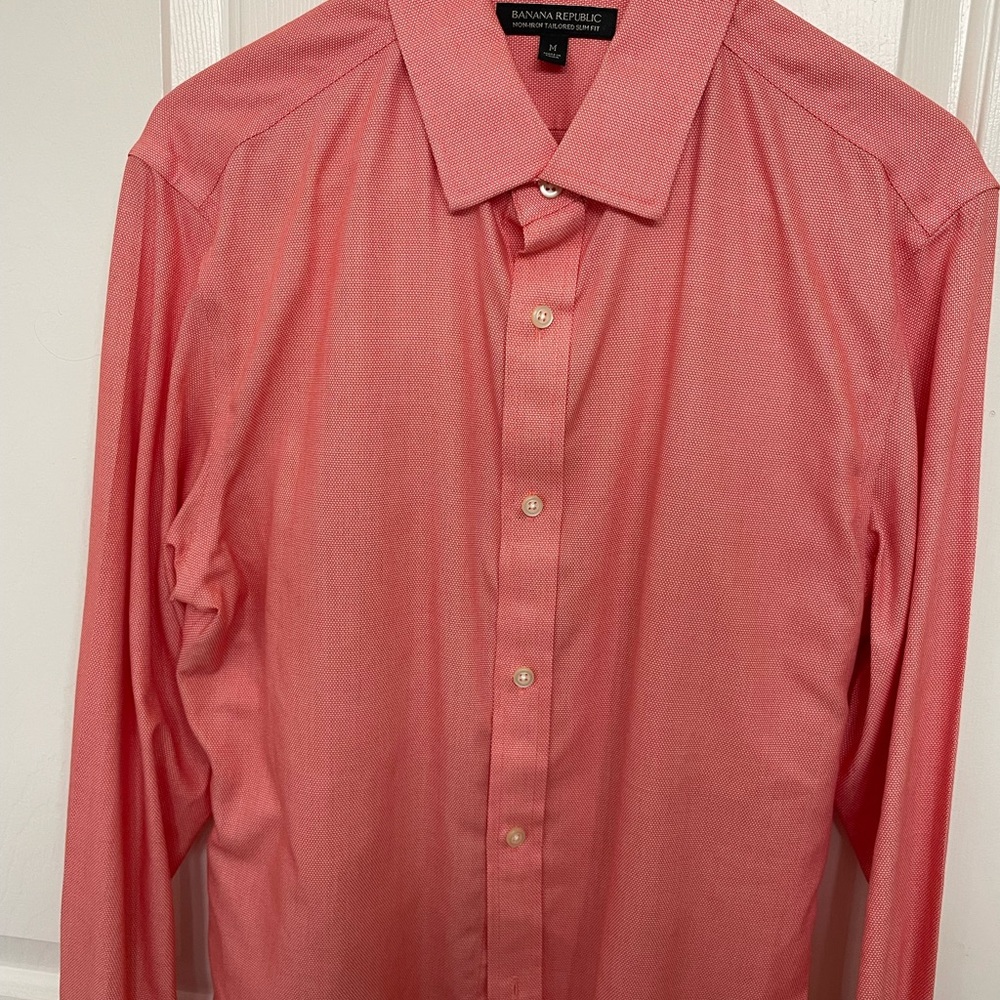 Banana Republic Men's Vibrant Orange Button Down Shirt